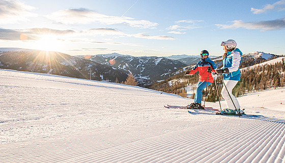 Ráno si v Bad Kleinkirchheimu vyberte sjezdovku podle strany, kam svítí slunce....