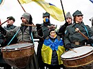 Oslavy ukrajinského Dne národní jednoty v Kyjev (22. ledna 2022)