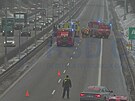 Na Praskm okruhu dolo k hromadn nehod. (21. ledna 2022)