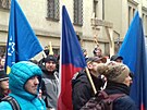 Demonstrace hnutí ChcíplPES ve Snmovní ulici v Praze. (25. ledna 2022)