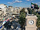 Pohled na syrské msto Idlíb (16. ledna 2022)