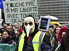 V Belgii protestovaly proti koronavirovým omezením tisíce lidí (23. ledna 2022).