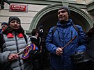 Odprci pandemického zákona protestují v Praze. (25. ledna 2022)