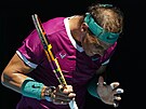 panl Rafael Nadal se vzteká ve tvrtfinále Australian Open.