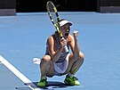 Danielle Collinsová se raduje ve tvrtfinále Australian Open.