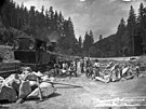 Parní lokomotiva na staveniti (ervenec 1911)