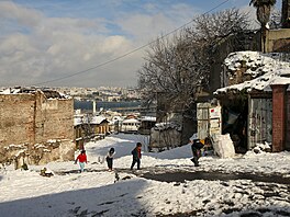 Turecko a ecko zasypaly pívaly snhu. Snímek pochází z Istanbulu. (24. ledna...