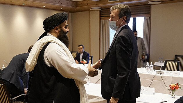 Delegace afghánského vládnoucího hnutí Tálibán na jednání v norském Oslu (24. ledna 2022)