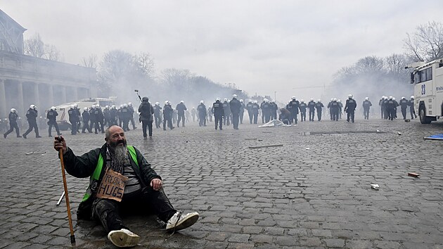 V Belgii protestovaly proti koronavirovm omezenm tisce lid (23. ledna 2022).