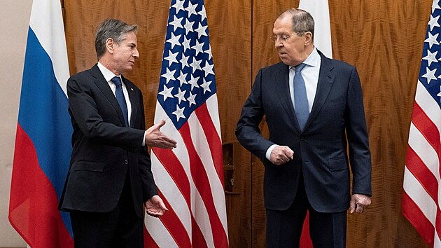 Americký ministr zahraničí Antony Blinken se ve švýcarské Ženevě sešel se svým ruským protějškem Sergejem Lavrovem. (21. ledna 2022)