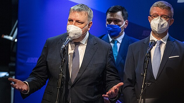 Andrej Babiš promluvil na tiskové konferenci k prvnímu jednání stínové vlády hnutí ANO (20. ledna 2022)