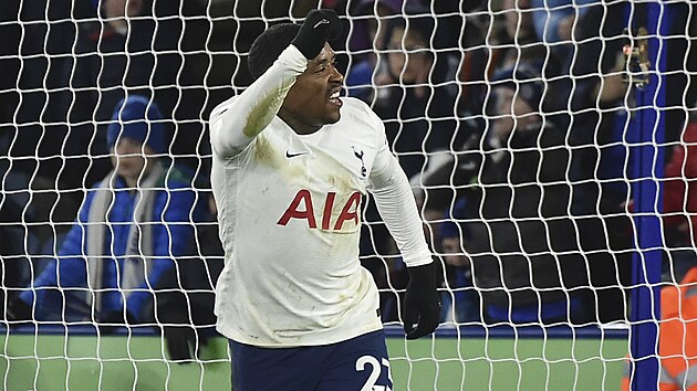 Nizozemsk� �to�n�k Steven Bergwijn, hrdina Tottenhamu v ligov�m utk�n� v Leicesteru.