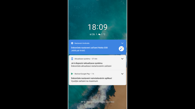 Android 11 na smartphonu Nokia G50