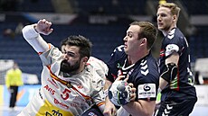 Momentka z utkání panlsko (bílá) vs. Norsko.