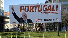 Volební plakát Sociálnědemokratické strany v Lisabonu (21. ledna 2022)