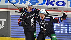 44. kolo hokejové extraligy: HC Energie Karlovy Vary - HC Škoda Plzeň. Zleva...