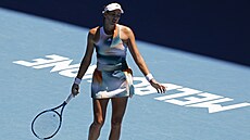 panlka Garbie Muguruzaová se diví bhem zápasu Australian Open.