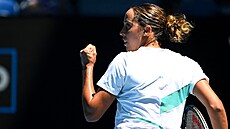 Amerianka Madison Keysová se hecuje v osmifinále Australian Open.