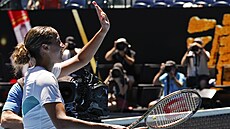 Amerianka Madison Keysová slaví postup do tvrtfinále Australian Open.