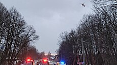 Situace na míst tragické nehody v katastru obce Trlicko na Karvinsku. (21....