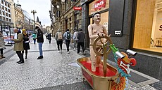 Aktivisté protestovali v Praze proti vyu�ívání bavlny �esané Ujgury. (24. ledna...