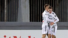 Krytof Dank z Olomouce slaví gól v pípravném utkání na Malt.
