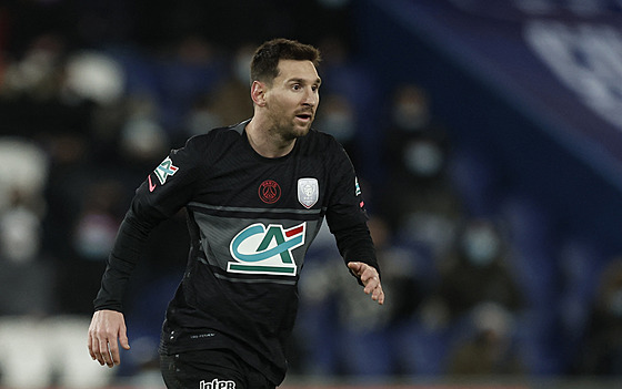 Lionel Messi z Paris Saint-Germain v osmifinále francouzského poháru.