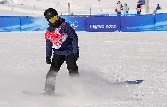 árka Panochová po nepovedené první kvalifikaní jízd ve slopestylu.