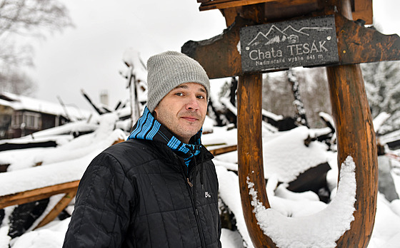 Majitel vyhoelé chaty Tesák Miroslav Nakládal (únor 2022)
