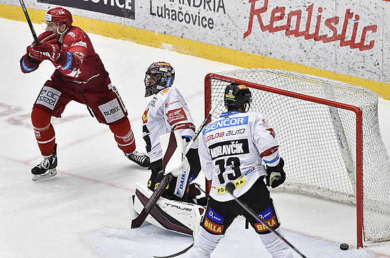 Utkání 49. kola hokejové extraligy: HC Ocelái Tinec - HC Sparta Praha. tvrtý...