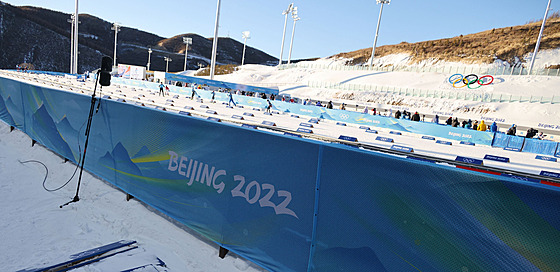 Pohled na biatlonový areál na olympijských hrách v Pekingu