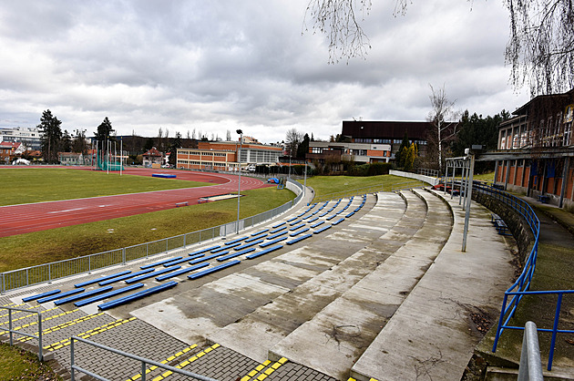 Stadion mládee ve Zlín ped plánovanou rekonstrukcí (únor 2022)