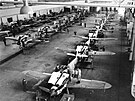 Výrobní linka letounu Messerschmitt Bf 109