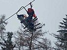 V Jesen�k�ch se zaseknula lanovka, hasi�i a hor�t� z�chran��i pomohli slanit...