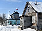 Vesnice v Murmanské oblasti v Rusku (28. ledna 2021)