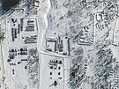 Satelitní snímek poízený ukazuje výcvikový prostor Pogonovo poblí Vorone v...