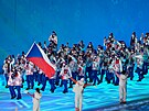 Slavnostní zahájení XXIV. zimních olympijských her.  Vlajkonoi eské výpravy...