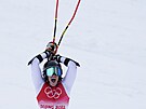 Olympijskou vítzkou v obím slalomu je védská lyaka Sara Hectorová, je...