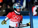 Ester Ledecká bhem finále paralelního obího slalomu na olympijských hrách v...