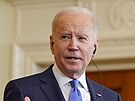 Americký prezident Joe Biden pi jednání v Bílém dom (7. února 2022).