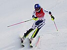 eka Martina Dubovská bhem olympijského slalomu.