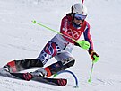Slovenka Petra Vlhová bhem olympijského slalomu.