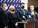 Poslanecký klub ANO na tiskové konferenci k pandemickému zákonu (1. února 2022)