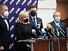 Poslanecký klub ANO na tiskové konferenci k pandemickému zákonu (1. února 2022)