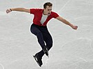 Michal Bezina bhem krátkého programu na olympijských hrách v Pekingu.