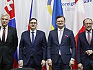 Zleva ministr zahranií Slovenska Ivan Korok, eska Jan Lipavský, Ukrajiny...