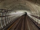 Tunel praského metra mezi stanicemi Nádraí Veleslavín a Boislavka na trase A