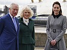 Princ Charles, vévodkyn Camilla a vévodkyn Kate (Londýn, 3. února 2022)