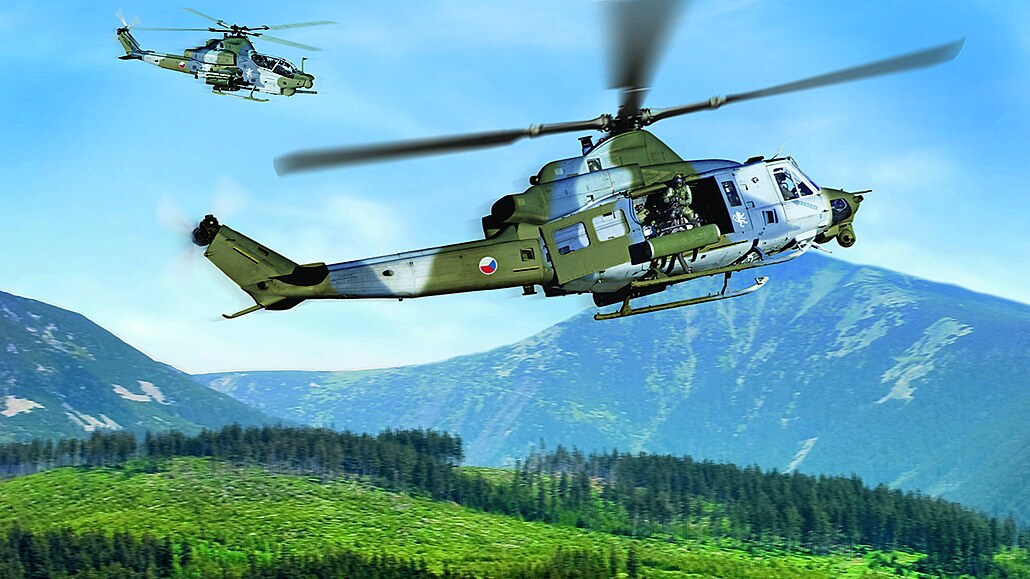 Vizualizace amerických vrtulníků Venom a Viper pro českou armádu