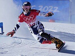 Zuzana Mad�rová b�hem závodu na ZOH v Pekingu 2022. (8. února 2022)